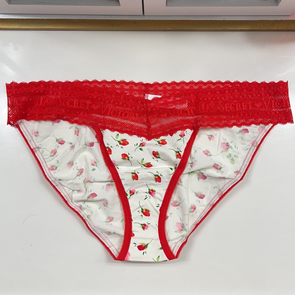 Victoria’s Secret Lace waist, cotton panty NWT L